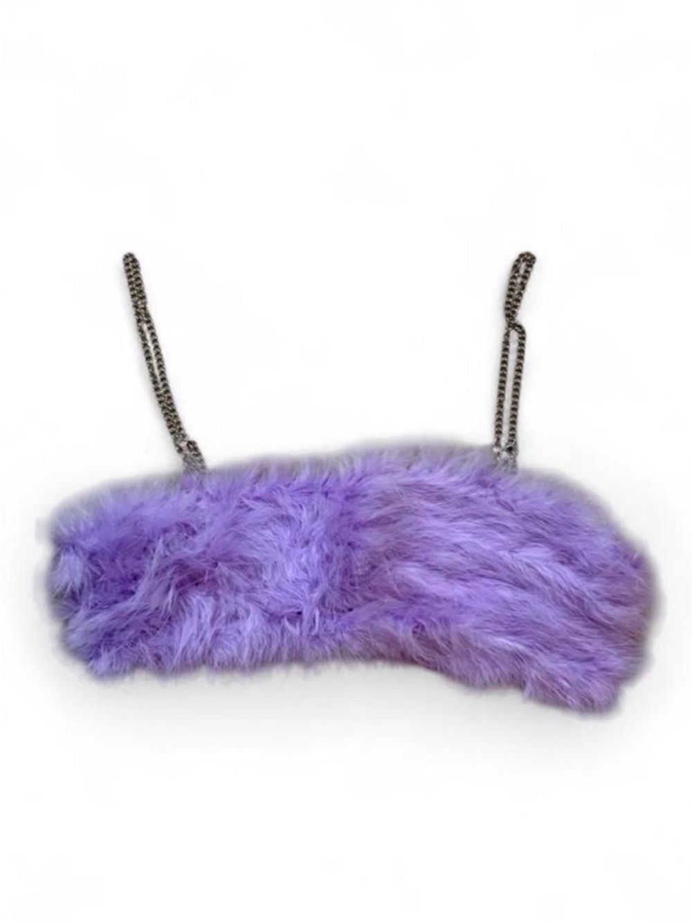 Purple Faux Fur Crop Top With Chain Straps
Size: Small fits XS
#festivalvibes